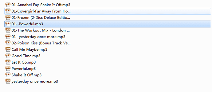 Converted MP3 files