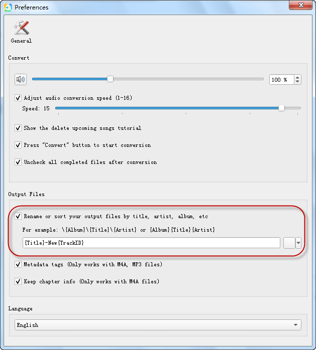 Easy M4P Converter Preferences